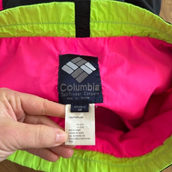 Vintage 1980 Columbia Ski Pants - Black Neon Pink and Green | Size M - Picture 6 of 7
